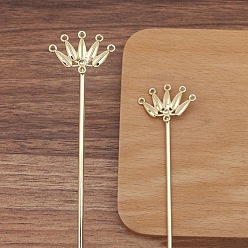 Light Gold Ancient Style Alloy Hair Stick Finding, for DIY Jewelry Accessorie, Leaf, Light Gold, 120x27mm, 20pcs/set