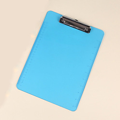Deep Sky Blue Transparent Plastic A4 Clipboards, with Metal Clips, for Office, Hospital, Rectangle, Deep Sky Blue, 315x225x2mm