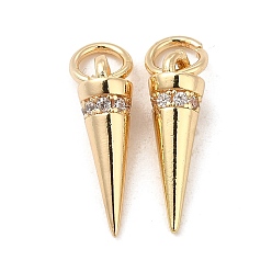 Настоящее золото 14K Латунь с микропокрытием, долговечный, без кадмия и без свинца, с целью перехода в кольце, шарм конус/шип, реальный 14 k позолоченный, 15x4 мм, отверстие : 3.5 мм
