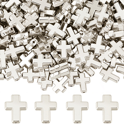 Платина 300пластиковые бусины ccb шт., крестик, платина, 16x12.5x5 мм, отверстие : 1.5 мм