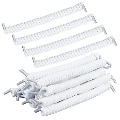 Белый 14Шнурки из полиэфирной и латексной нити с пружинами, белые, 145~150x11 мм