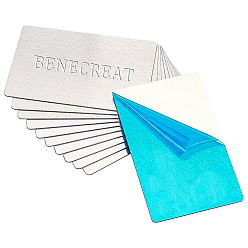 Platinum 12Pcs Rectangle Aluminum Alloy Blank Name Cards, for Laser Engraved Custom Visiting Business Cards, Platinum, 54x85x0.8mm