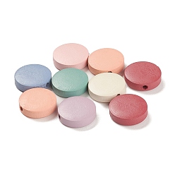 (52) Непрозрачная лаванда Бусины из натурального клена, окрашенные распылением, плоско-круглые, разноцветные, 15x4 мм, отверстие : 1.8 мм, Около 980 шт / 500 г