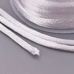 WhiteSmoke Nylon Cord, Satin Rattail Cord, for Beading Jewelry Making, Chinese Knotting, WhiteSmoke, 1.5mm, about 16.4 yards(15m)/roll