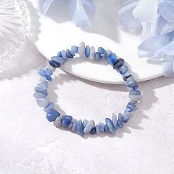 Синий Авантюрин Браслеты из натурального синего авантюрина с бусинами, окрашенные и нагретые, для мужчин и женщин, внутренний диаметр: 1-7/8 дюйм (4.85 см)