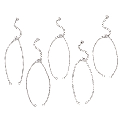 Нержавеющая Сталь Цвет 304 изготовление браслетов из звеньев нержавеющей стали, не тускнеет, цвет нержавеющей стали, 6.50~6.69 дюйм (16.5~17 см)