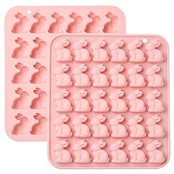 Pink Rabbit Shaped Silicone Molds, Pink, 16.4*14.7*1.2cm
