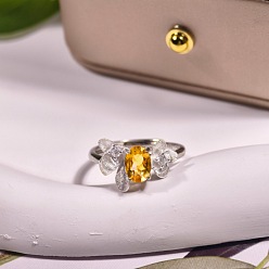 Золотистый 925 открытые кольца-манжеты из стерлингового серебра с микропаве из кубических цирконий и кварца, цветок, серебряные, золотые, 15~20 мм