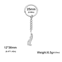 Нержавеющая Сталь Цвет Не тускнеющие 304 брелки из нержавеющей стали, музыкальная нота, цвет нержавеющей стали, 3.6x1.2 см