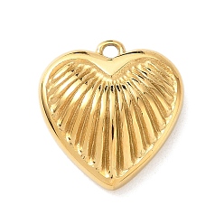 Настоящее золото 18K 304 подвески из нержавеющей стали, сердце, реальный 18 k позолоченный, 16.5x15.5x5.5 мм, отверстие : 1.5 мм