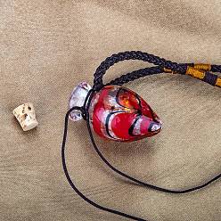 Светло-Вишневый Подвеска в виде флакона духов с эфирным маслом ручной работы в виде лампворка, регулируемое колье из плетеного шнура, ожерелье-свитер для женщин, светло-вишневый, 17.72~26.8 дюйм (45~68 см)