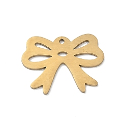 Golden 201 Stainless Steel Pendants, Bowknot Charms, Laser Cut, Golden, 20.5x27.5x1.5mm, Hole: 1.5mm