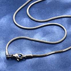 Нержавеющая Сталь Цвет Устойчивое к потускнению 304 изготовление ожерелий из нержавеющей стали в виде змеиной цепи, с карабин-лобстерами , цвет нержавеющей стали, 17.7 дюйм (45 см)