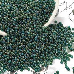 (179F) Matte AB Emerald Тохо 11/0 круглые бусины, японский бисер, (179 f) матовый аб изумруд, 2.2 мм, отверстие : 0.8 мм, Около 50000 шт / фунт