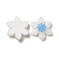 WhiteSmoke Christmas Opaque Resin Cabochons, Snowflake, WhiteSmoke, 22x20x5mm