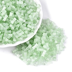 Бледно-Зеленый Стеклянные бусины в стиле верстака класса А FGB, бамбук совместное, имитация шарики глаза кота, бледно-зеленый, 7.5x3.5~4 мм, отверстие : 1.2~1.5 мм, Около 3000 шт / фунт