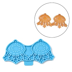 Eye DIY силиконовые формы кулон, формы для литья смолы, для уф-смолы, изготовление ювелирных изделий из эпоксидной смолы, глаз, 53x102x4 мм, отверстие : 2 мм, внутренний диаметр: 46.5x49 мм