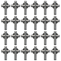 Gunmetal 24Pcs Cross Alloy Lapel Pin Backs for Backpack Clothes, Gunmetal, 25x16mm