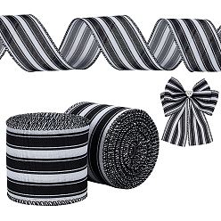 Черный Мешковины ленты, полоса, с железным краем, чёрные, 2-1/2 дюйм (63 мм), около 5.00 ярдов (4.57 м) / рулон