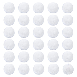 White Fibre Big Pendants, Round Charm, White, 54x52mm, Hole: 4mm