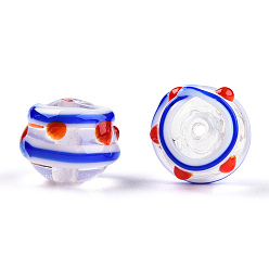 Red Handmade Bumpy Lampwork Beads, Round, Red, 10~12x9~10mm, Hole: 1.6mm