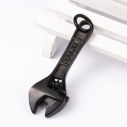 Черный Цвет Металла 304 из нержавеющей стали большие кулоны, ключ вырезанные 316л, металлический черный , 60.5x21x9 мм, отверстие : 8 мм