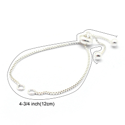 Silver 925 Sterling Silver Chain Bracelet Making, Slider Bracelets Making, Silver, 4-3/4 inch(12cm), Hole: 2mm, Single Chain Length: about 6cm