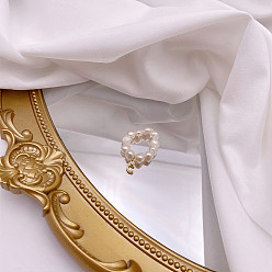 Letter C Перстни из натурального пресноводного жемчуга, с подвеской в виде буквы из сплава золотистого тона, буква С, внутренний диаметр: 16 мм