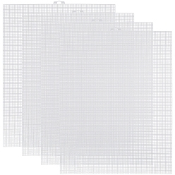 Белый Холсты из полиэтиленовой сетки, для вышивания, изготовление акриловой пряжи, трикотажные и вязаные проекты, прямоугольные, белые, 350x266x1 мм