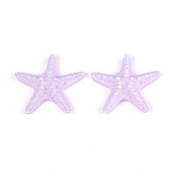 Лиловый Смола декодирует кабошоны, морская звезда, сирень, 56~58x56~58x13~14 мм