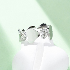 Нержавеющая Сталь Цвет 304 кольца из нержавеющей стали со стразами, сердце, цвет нержавеющей стали, 8 мм, внутренний диаметр: 17 мм