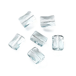 Светло-голубой Стекло имитация австрийских хрустальных бусин, прямоугольные, граненые, светло-голубой, 8x6.5x4 мм, отверстие : 1.2 мм