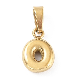 Letter O 316 l хирургические брелоки из нержавеющей стали, буквенное очарование, золотые, Письмо O, 9.5x6.5x2.5 мм, отверстие : 2.5x4.5 мм