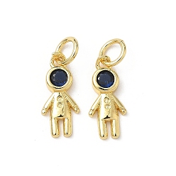 Настоящее золото 18K Латунные микро проложить кубического циркония подвески, стойки покрытие, прелести мальчика, без свинца и без кадмия, долговечный, с целью перехода в кольце, реальный 18 k позолоченный, 14x6x2 мм, отверстие : 3.4 мм