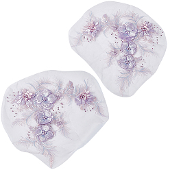 чертополох 3d полиэстер компьютерная вышивка ткань пришивание аппликаций, с пластиковой бисера, чертополох, 255x310x0.9~7 мм