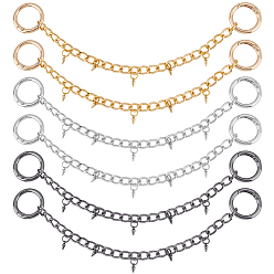 (52) Непрозрачная лаванда 6 шт. 3 цвета алюминиевые цепи цепи для ремней для ботинок, с 304 подвесками из нержавеющей стали и кольцом из сплава пружинного затвора, заклепка, разноцветные, 228 мм, 2 шт / цвет