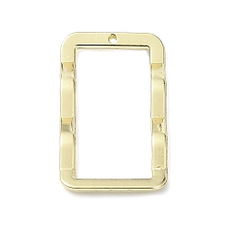 Doré  Crémaillère pendentifs en alliage placage, rectangle, or, 29.5x16x3mm, Trou: 0.8mm