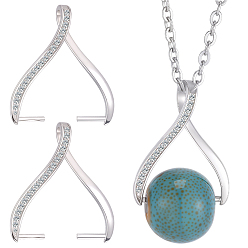 Платинированный 2шт. с покрытием 925 стерлинговое серебро с микропаве из прозрачного кубического циркония, зажимы для ледоруба, твист слеза, с печатью s925, с 1листом, Реальная платина, 20x17 мм, штифты : 1 мм