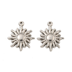 Нержавеющая Сталь Цвет Не тускнеющие 304 подвески из нержавеющей стали, очарование солнца, цвет нержавеющей стали, 19.5x16.5x2 мм, отверстие : 0.8 мм