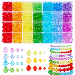 (52) Непрозрачная лаванда 2310 шт 28 стили прозрачные акриловые бусины, двухконусные, разноцветные, 4~10x4~10 мм, отверстие : 1~2.5 мм