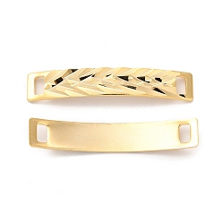 Real 24K Gold Plated Brass Connector Charms, Cadmium Free & Lead Free, Curved Rectangle Links, Real 24K Gold Plated, 6x34.5x0.7mm, Hole: 4x2mm