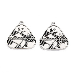 Античное Серебро Сплавочные сеттинги для кулона, тибетский стиль, без кадмия и без свинца, клецка, античное серебро, 24x23x2 мм, отверстие : 2 мм