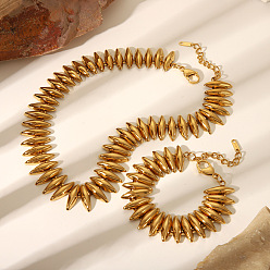 Настоящее золото 18K 304 комплекты браслетов и ожерелий из нержавеющей стали для женщин, элегантные ювелирные аксессуары, реальный 18 k позолоченный