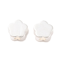 Посеребрённый Латунные бусины, без свинца и без кадмия, цветок, 925 серебро покрытием, 5x5x2.5 мм, отверстие : 1.2 мм