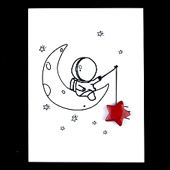 Красный Камень Натуральная красная яшма резные фигурки орнамент, для домашнего украшения рабочего стола, Подарочная карта своими руками с вдохновением, звезда, 15x15 мм