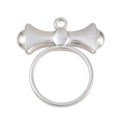 Bowknot 304 подвески из нержавеющей стали, цвет нержавеющей стали, очарование бантом, 31.5x30x2 мм, отверстие : 3 мм