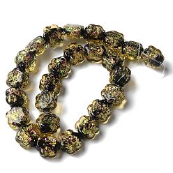 Желтый Нити из фольги в технике лэмпворк, цветок, желтые, 14.5x13.5x7.5 мм, отверстие : 1.5 мм, около 25 шт / нитка, 14.02'' (35.6 см)