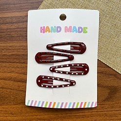 Teardrop Металлические эмалевые заколки-кнопки для волос, заколка для волос без следов челки для женщин и девочек, слеза, 120x90 мм