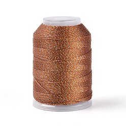 Сиена 200м 6-слойный блестящий полиэстеровый шнур для изготовления ювелирных изделий, круглые, цвет охры, 0.6 мм, около 218.72 ярдов (200 м) / шт