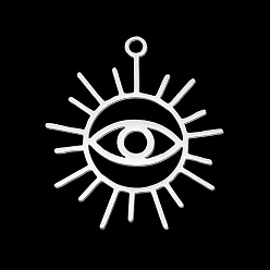 Нержавеющая Сталь Цвет Устойчивые к потускнению 201 подвески из нержавеющей стали, лазерная резка, глаз, цвет нержавеющей стали, 26x23x1 мм, отверстие : 1.6 мм